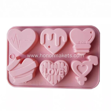 silicone 6 love Valentine's Day cake mold